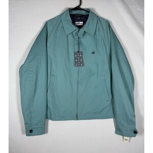 NWT Brooks Brothers Reyn Spooner Bomber Jacket Mens Large Teal Full Zip Collared